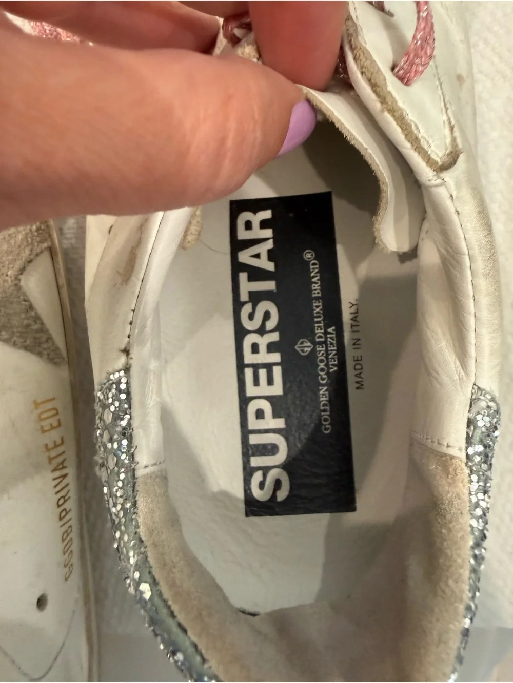 GOLDEN GOOSE Superstar Glitter Sneakers limited private edition size 38